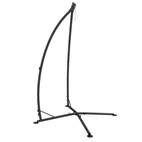 Outsunny Hammock Chair Stand, Hanging Heavy Duty Metal Frame Hammock Stand with Chain, for Hanging Hammock Air Porch Swing Chair, Egg Chair, Indoor & Outdoor Use, Black Image
