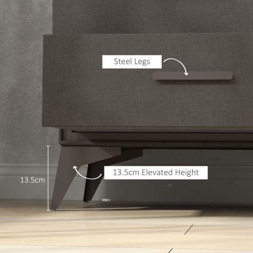 HOMCOM Chest of Drawers, 4 Drawer Fabric Dresser with Steel Frame for Bedroom, Living Room, Easy to Assemble, Brown