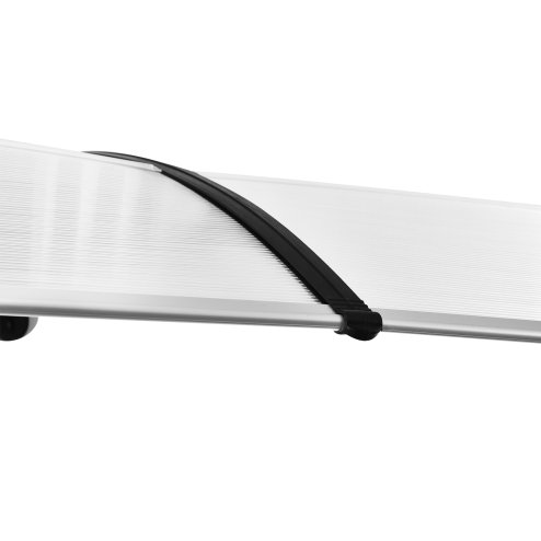 Outsunny Front Door Canopy Outdoor Awning Aluminium Rigid Plastic Polycarbonate Rain Shelter UV Water Rain Resistant 75 x 195 cm White