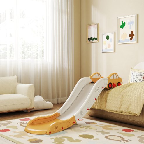 AIYAPLAY Kids Slide, Indoor Toddler Sofa Slide with Extended Length for Bed, Stairs, Easy to Assemble and Store, Yellow Image