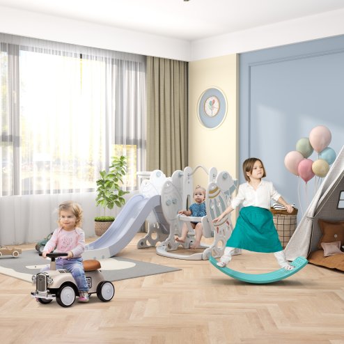 ZONEKIZ Balance Board Kids Wobble Board, Stepping Stone, Montessori Toy for Children, Nursery Toy, for Ages 3-6 Years, 82 x 27.5 x 19.5cm - Blue