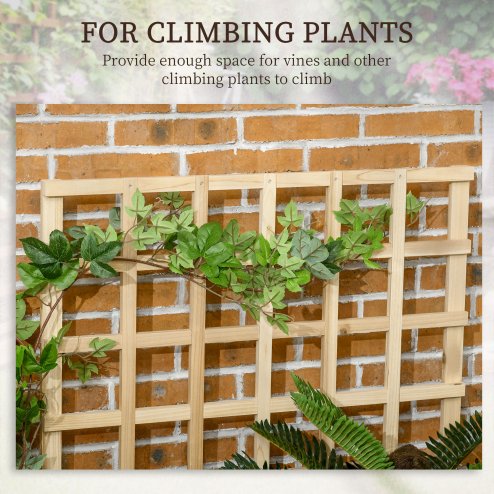 Outsunny 3 Tier Planters with Trellis for Vine Climbing, Wooden Raised Beds for Garden Patio, Outdoor Planter Box for Vegetables, Flowers, Herbs, Natural Tone
