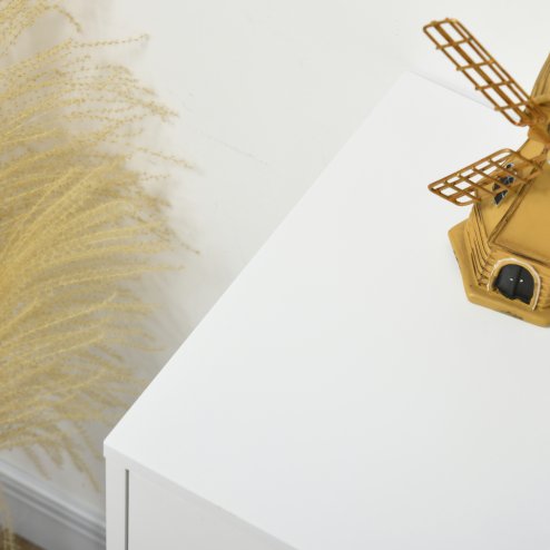 HOMCOM Bedroom Chest of Drawers, Tallboy 4-Drawer Dresser, Modern Storage Drawer Unit with Hairpin Legs, White