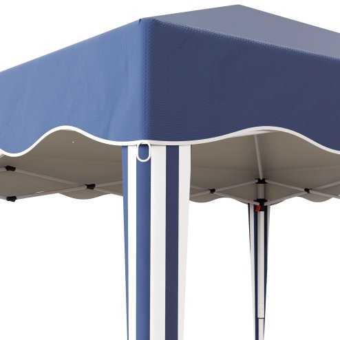 Outsunny 3x3(m) Pop Up Gazebo, Foldable Party Tent with Wave Edge and Carry Bag, Height Adjustable Festival Camping Canopy for Garden Outdoor, Blue