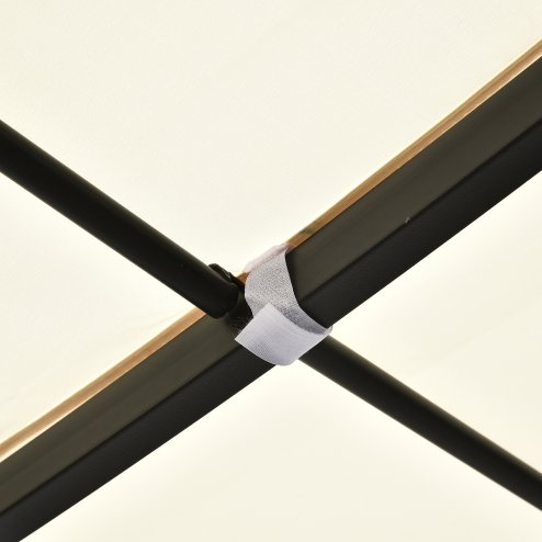 Outsunny 3 x 3 Meters Canopy Metal Wall Gazebo Awning Garden Marquee Shelter Door Porch, Cream White