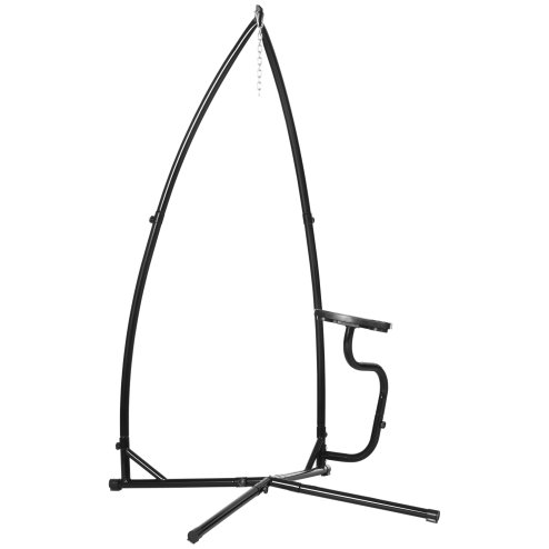 Outsunny Hammock Chair Stand Only Construction Heavy Duty Metal C-Stand for Hanging Hammock Chair Porch Swing Indoor or Outdoor Use Image