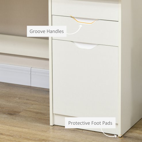 HOMCOM Computer Desk with Drawers, High Gloss Home Office Desk with Storage Cabinet, Study Workstation, 120 x 60cm