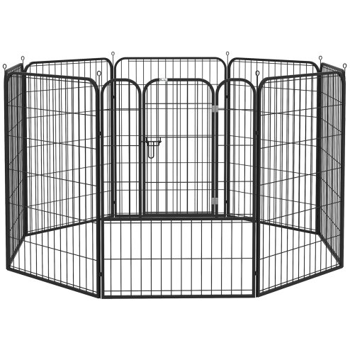 PawHut Dog Pen 8 Panels Puppy Pen Heavy Duty Pet Playpen for Indoor Outdoor for Dogs, Rabbits, Ducks 100cm High