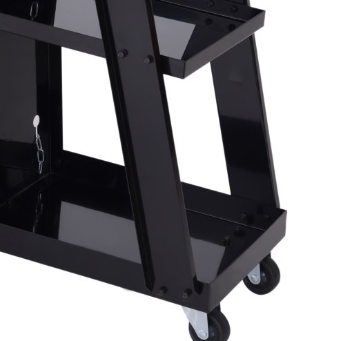 DURHAND Welding Cart Welder Trolley Garage for Gas Bottles w/ Safety Chain, Wheels, Black