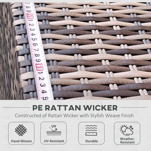 Outsunny 7 Pieces PE Rattan Garden Furniture Set with Thick Padded Cushion, Patio Garden Corner Sofa Sets with Glass Coffee Table and Pillows, Buckle Structure, Grey