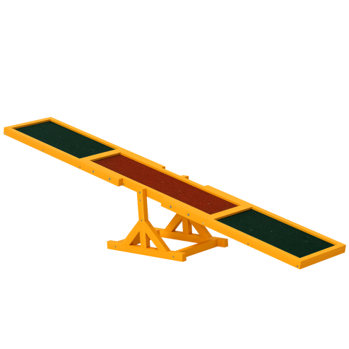 PawHut Wooden Pet Seesaw for Big Dogs, Agility Training Equipment for Dogs with Anti-Slip surface, 180 x 30 x 30cm - Natural