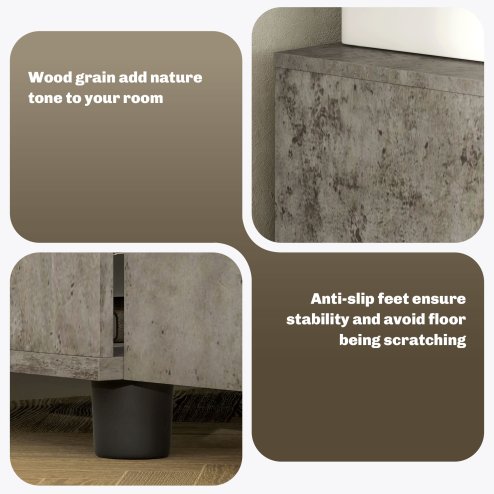 Vinsetto Filing Cabinet with Locking Doors & Shelves, 2-Tier Lockable Storage Cabinet with 2 Keys for Home Office, 80W x 40D x 80H cm, Grey