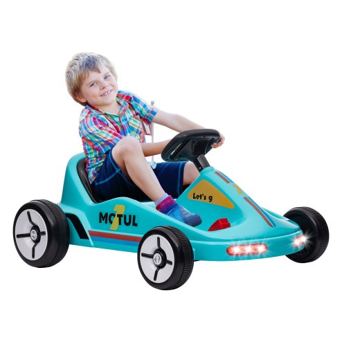 AIYAPLAY Electric Go Kart, 6V Battery Powered Kids Go Kart with Music, Light, Horn, Kids, Ride on Car for 3-5 Years, Blue Image