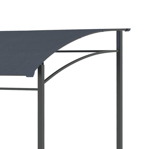 Outsunny 2.2 x 1.5 m BBQ Grill Gazebo Tent, Garden Grill with Metal Frame, Curved Canopy and 10 Hooks, Outdoor Sun Shade, Dark Grey