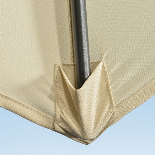 Outsunny 3 x 3(m) Cantilever Parasol with Cross Base, Garden Umbrella with 360 Rotation, Crank Handle and Tilt for Outdoor, Patio, Cream White