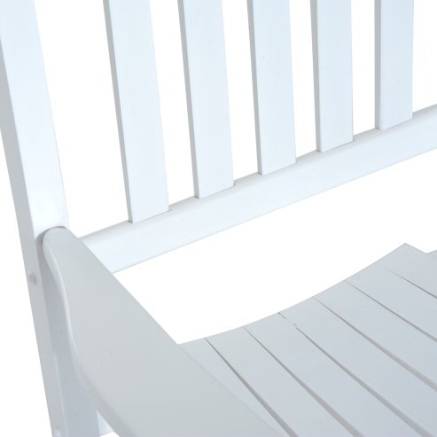 Outsunny Outdoor Porch Rocking Chair Armchair Wooden Patio Rocker Balcony Deck Garden Seat White