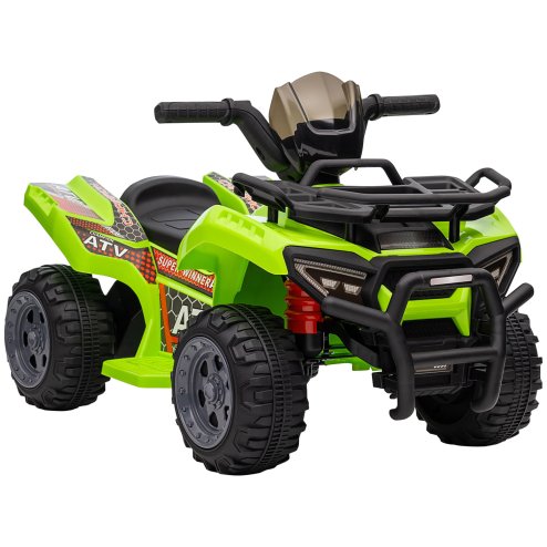 HOMCOM 6V Kids Electric Ride on Car Toddlers Quad Bike All Terrain Vehicle Toy With Music for 18-36 months Green Image