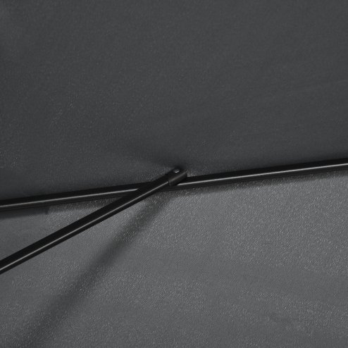 Outsunny 3x2m Patio Parasol Garden Umbrellas Canopy with Aluminium Tilt Crank Rectangular Sun Shade Steel, Black