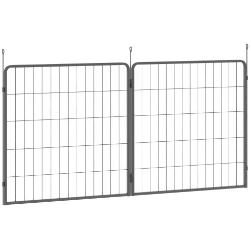 PawHut 2 Piece Dog Pen Expansion Pack for 80cm High Pet Playpen with 3 Connecting Stakes, Puppy Pen for Small and Medium Dogs