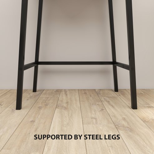 HOMCOM Dressing Table with Flip-Up Mirror, 16 Small Compartments, Industrial Vanity Desk, Makeup Desk with Steel Legs for Bedroom, Natural Wood Effect