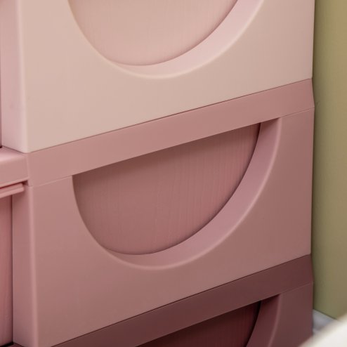 HOMCOM Kids Storage Units with 6 Drawers 3 Tier Chest Vertical Dresser Tower Toy Organizer for Nursery Playroom Kindergarten Pink