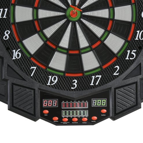 HOMCOM DART BOARD SET ELECTRONIC DARTBOARD LED DIGITAL SCORE DISPLAY SOFT TIP 27 GAMES SPEAKER SOUND WITH DARTS