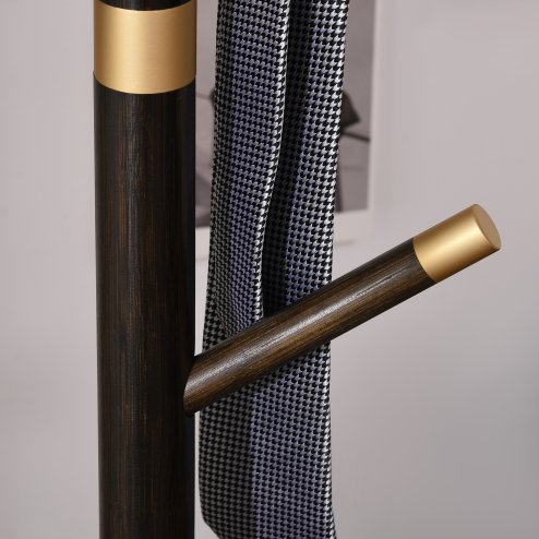 HOMCOM Coat Rack, Freestanding Coat Stand with 6 Hooks and Bamboo Frame for Entryway, Hallway, Bedroom, Living Room, Walnut