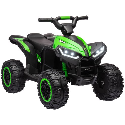 HOMCOM 12V Electric Quad Bike for Kids Ride On Car Toy, with Forward Reverse Functions, LED Headlights, Music, for Ages 3-5 Years - Green