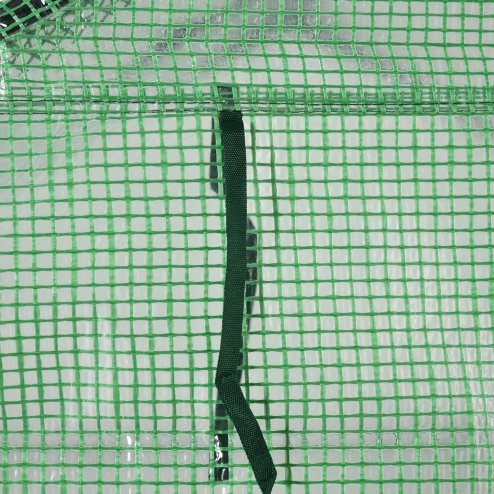 Outsunny Walk in Greenhouse with Shelves Steeple Green House for Garden Grow House Removable Cover 143x138x190cm, Green