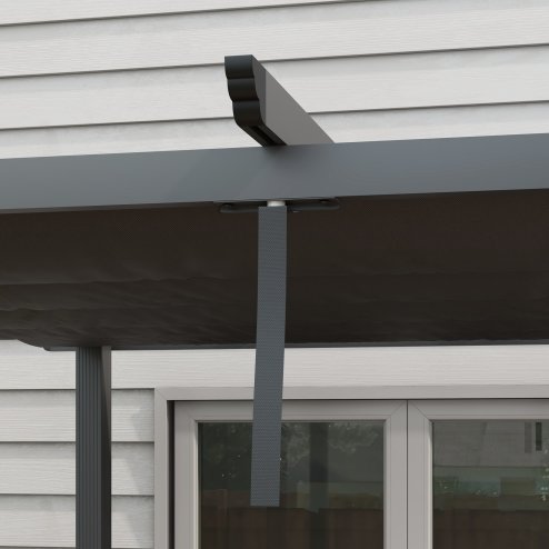 Outsunny 3 x 4m Pergola with Retractable Roof, Aluminium Frame Garden Gazebo Canopy Outdoor Sun Shade Shelter for Grill, Patio, Deck, Dark Grey