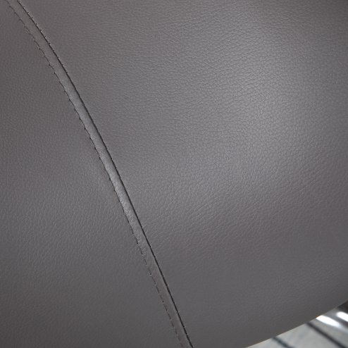 HOMCOM Cosmetic Stool 360?? Rotate Height Adjustable Salon Massage Spa Chair Hydraulic Rolling Faux Leather Saddle Stool Mobility, Grey