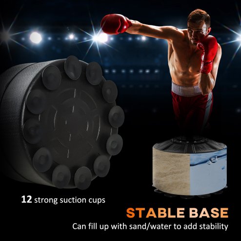 HOMCOM 3-in-1 Boxing Punching Bag Free Standing with 2 Speed Balls, 360 Degree Relax Bar, PU-Wrapped Boxing Bag and Fillable Base, 160-230cm Adjustable Height, Red