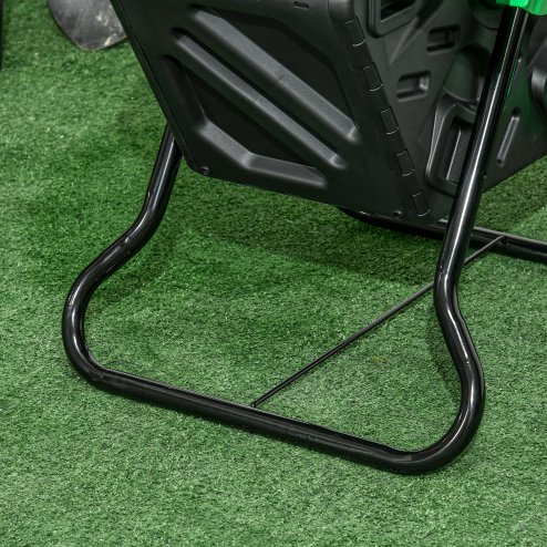 Outsunny 65L Compost Bin for Garden Rotating Compost Maker with Steel Legs and 48 Ventilation Openings