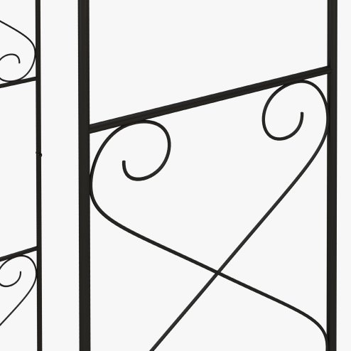 Outsunny Outdoor Garden Arch with Double Gates, Metal Garden Arbor for Climbing Plants, Roses, Vines, Wedding Arch for Outdoor, 114L x 36W x 232H cm, Black