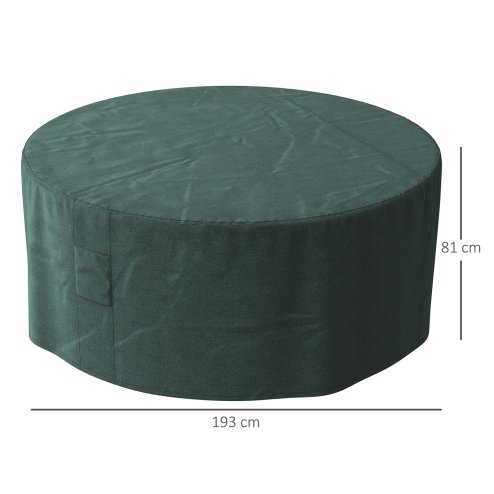 Outsunny Garden Patio Large Furniture Set Round Cover 600D Oxford Waterproof, ??193 x 80H cm, Green