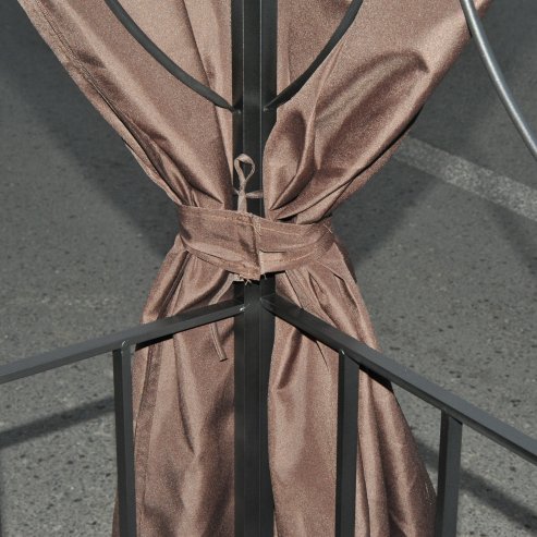 Outsunny 3 x 3 m Garden Gazebo Double-Roof Marquee Patio Wedding Party Tent Canopy Shelter with Sidewalls (Brown)