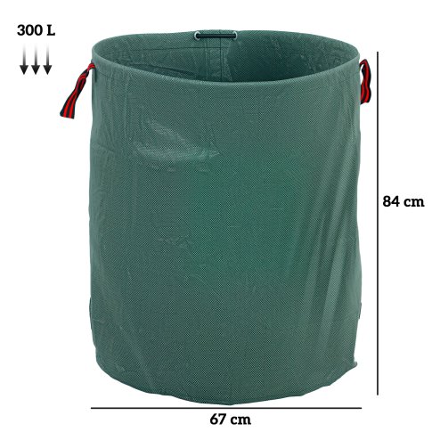 Outsunny Garden Waste Bags, 300L x 3 Heavy Duty Garden Bags, Foldable and Reusable Waste Sacks with Handles for Loading Leaf, Trash, Debris, Green