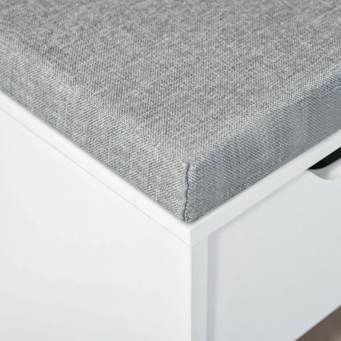 HOMCOM Shoe Bench with Seat Cushion Shoe Storage Cabinet with 7 Compartments Drawer Adjustable Shelves for Entryway Hallway Living Room