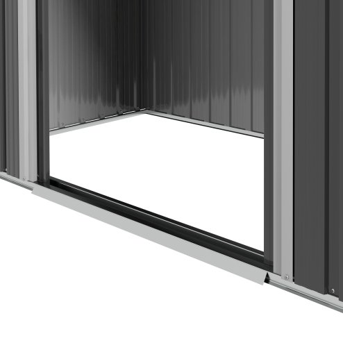 Outsunny 6.5 x 3.5ft Metal Garden Shed, Outdoor Storage Shed for Tool Organization with Double Sliding Doors and 4 Vents for Garden, Patio, Dark Grey