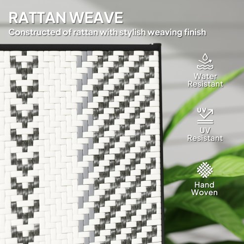 Outsunny Rattan Folding Chair Outdoor, 5-Position Adjustable Wicker Garden Dining Chair with High Backrest, Wide Armrest, for Patio, Terrace, Balcony, Grey