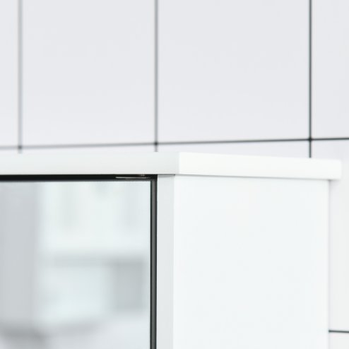 kleankin Bathroom Mirror Cabinet, Wall Mounted Storage Cupboard with Double Doors and Adjustable Shelf, Bathroom Organizer