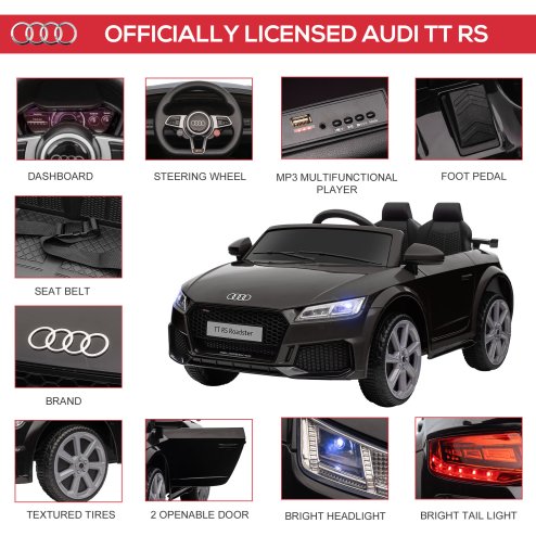 HOMCOM Audi TT RS Licensed 12V Kids