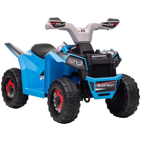 HOMCOM 6V Electric Quad Bike Kids Ride On All Terrain Vehicle with Forward Backward Function, for Ages 18-36 Months - Blue Image