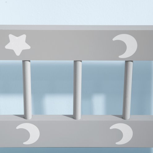 ZONEKIZ 2 In 1 Wooden Toy Box, Kids Storage Bench, Toy Chest with Safety Rod - Grey