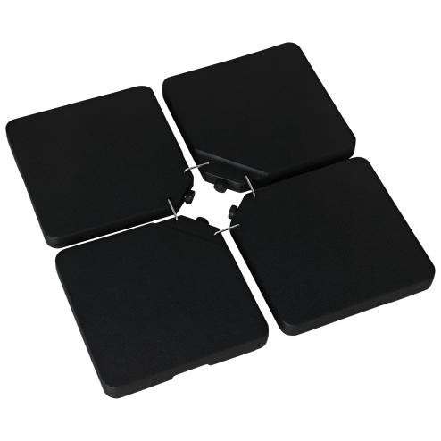 Outsunny Set of 4 Parasol Base Weights, Umbrella Weight Set for Banana Hanging Cantilever Umbrella, Can Be Filled with Sand or Water, Black