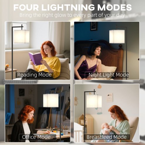 HOMCOM Floor Lamp for Living Room, 66