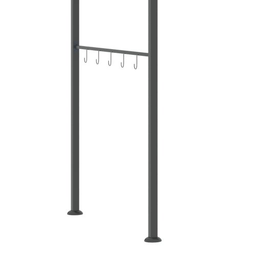 Outsunny 2.2 x 1.5 m BBQ Grill Gazebo Tent, Garden Grill with Metal Frame, Curved Canopy and 10 Hooks, Outdoor Sun Shade, Dark Grey