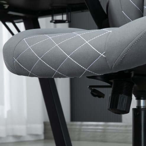 Vinsetto Gaming Chair, Office Desk Chair, Comfy Computer Chair with Adjustable Arms and Rolling Wheels for Home Work Study, Charcooal Grey