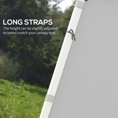 Outsunny Gazebo Side Panels with Zipped Doors, for 3x3 m or 3x6 m Pop Up Gazebo, 2 Pack Sides Replacement, Light Grey