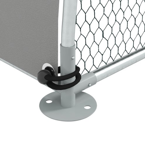 PawHut Walk In Chicken Run, Galvanised Chicken Coop Outdoor with Cover, Poultry Cage, for 8-12 Chickens, Hens, Ducks, Rabbits, 3 x 1.9 x 2.2m - Silver Tone